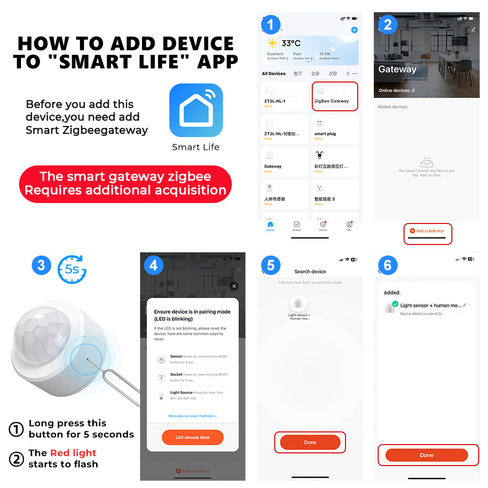 Tuya Zigbee 3.0 PIR Motion Detector Luminance Sensor 2 in 1 Security Anti-Theft Alarm Sensor Smart Light Sensing
