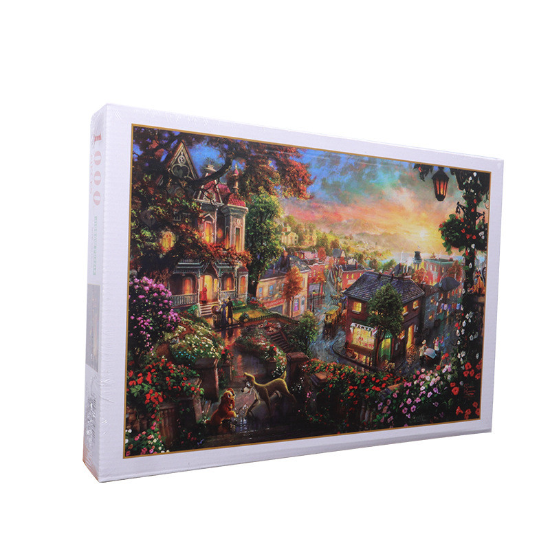 1.8mm Cartoon Landscape Paper Jigsaw Puzzle Games 300 Piece