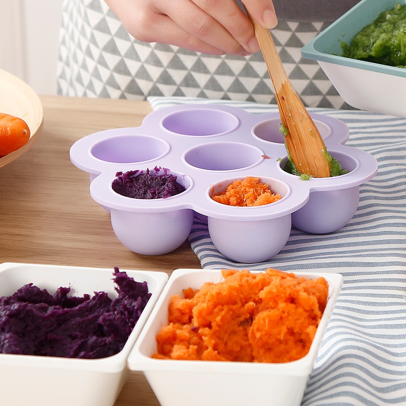 Cute Flower Shaped Food Grade High Quality Silicone Egg Bites Mold With Plastic Cap Silicone Ice Tray