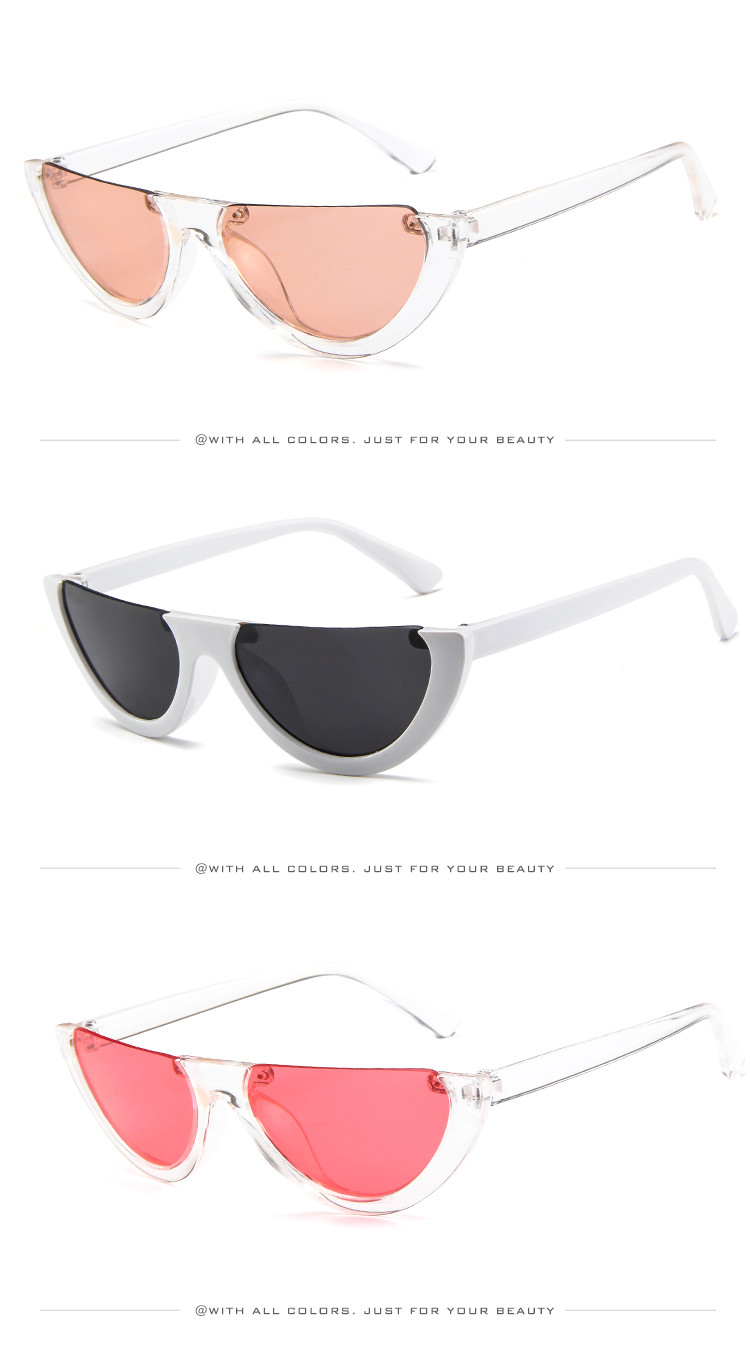 Half Moon Frame Half Round Sunglasses Vintage Retro Clout Goggles