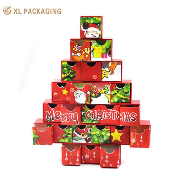 Luxury Custom Christmas Mystery Paper Gift Advent Calendar Box Surprised