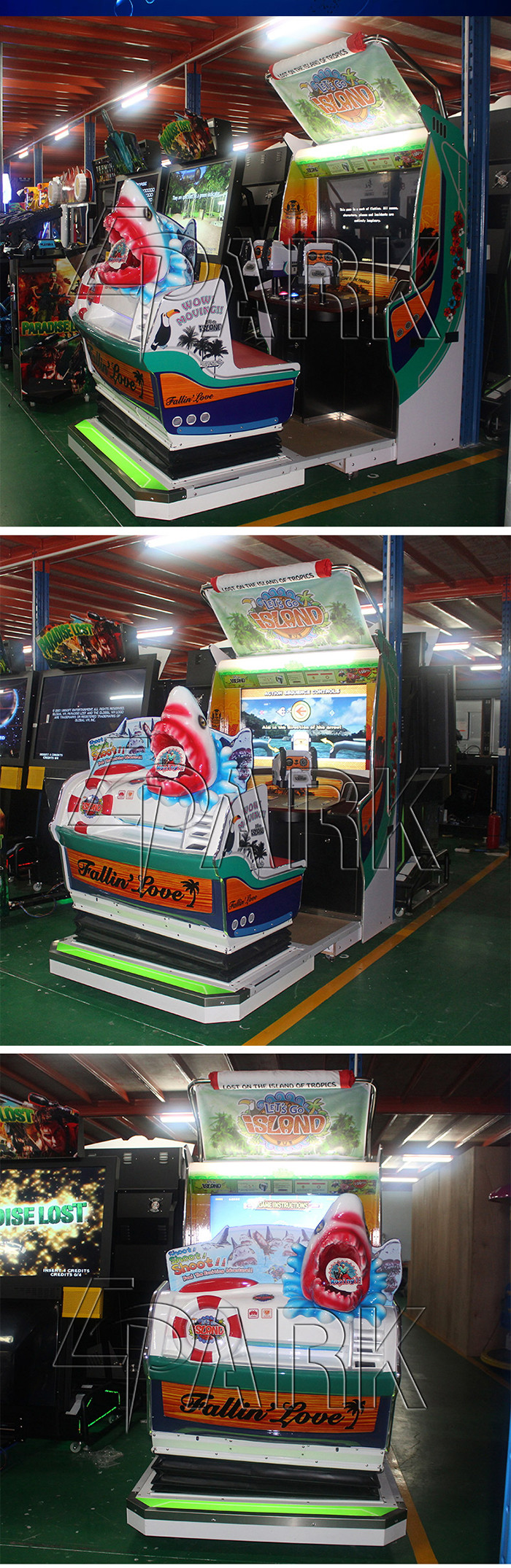 Original Lets Go Island Video Shooting Arcade Machines Dynamic Seats Simulate