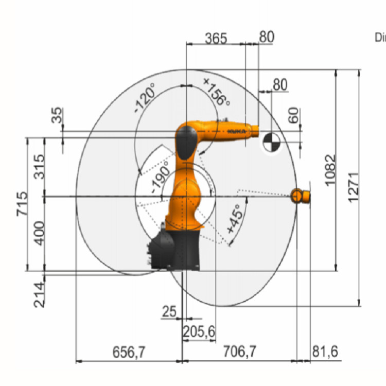 6 Axis Industrial Robot Arm Articulated Robot Arm IP54 Protection Floor Mounting