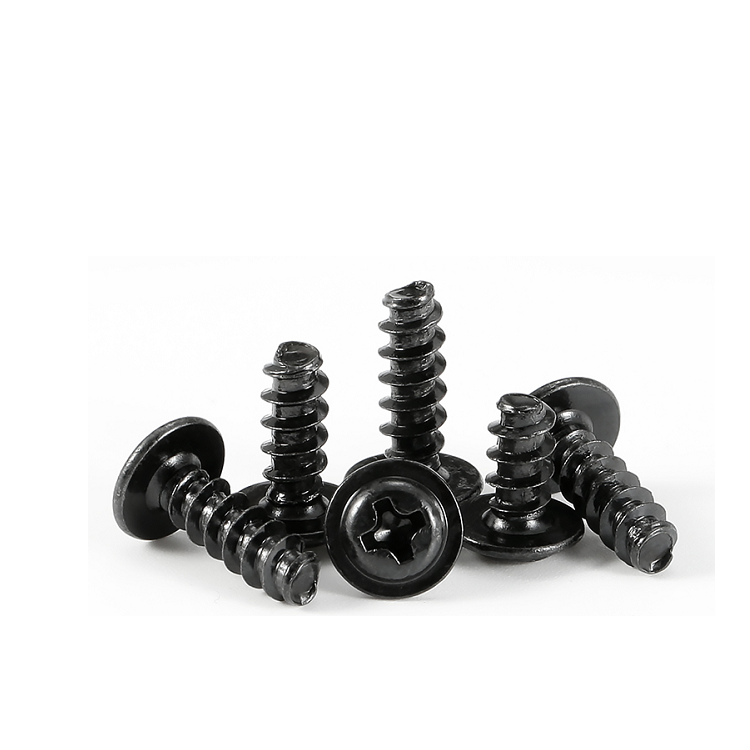 Metric Carbon Steel Black M2 M2.3 M2.6 M3 M3.5 M4 Phillips Pan Framing Head Self Tapping Screw for Plastic