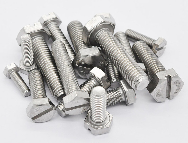 GB29.1 Slotted Hex Head Cap Screw , Fully Threaded Stainless Steel Hex Bolts