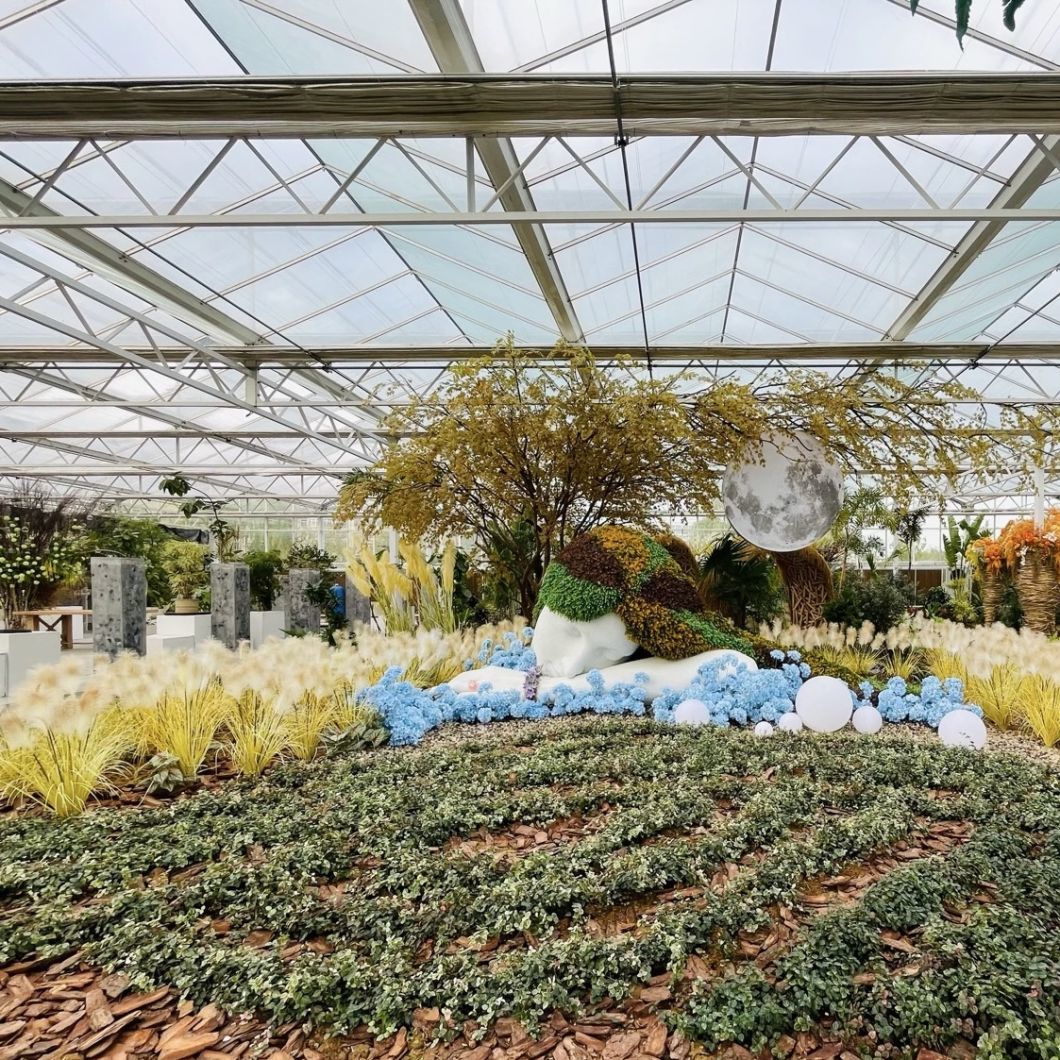 Glass Greenhouse for Flower Cultivation