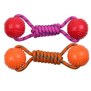 Elastic Bite Resistant Training Nylon Rope Dog Toy Spherical Molar Teeth
