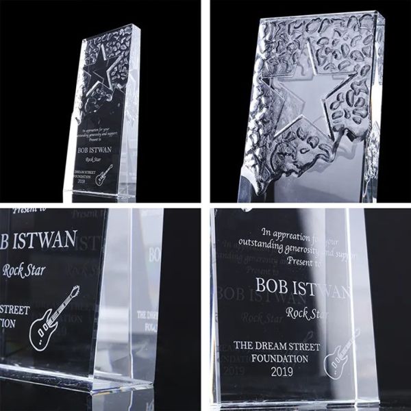 Quality Honor Of Crystal Custom New Design 3d Blank Star Type Trophy Crystal Award Crystal Cup For Home Decorations for sale