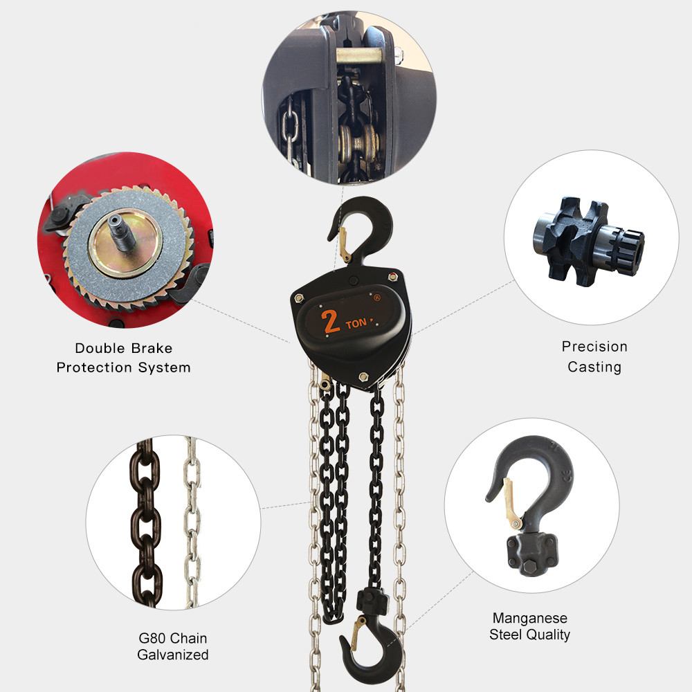 No Breaking 10 Ton Manual Chain Hoist Good Impact Resistance Long Service Life