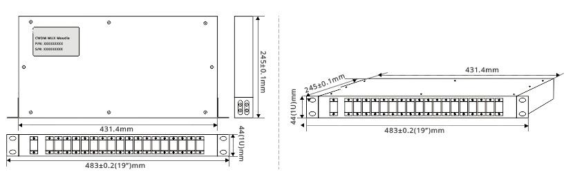 Remote Connectivity Passive Cwdm 4 Channels 1ru Rack Mount Cwdm Mux Demux For Networks
