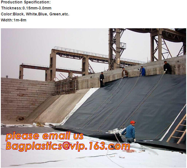 0.75mm Geomembrane for Irrigation Water storage Pond, 00:10 Impervious membrane composite geomembrane pond ,1.5mm HDPE