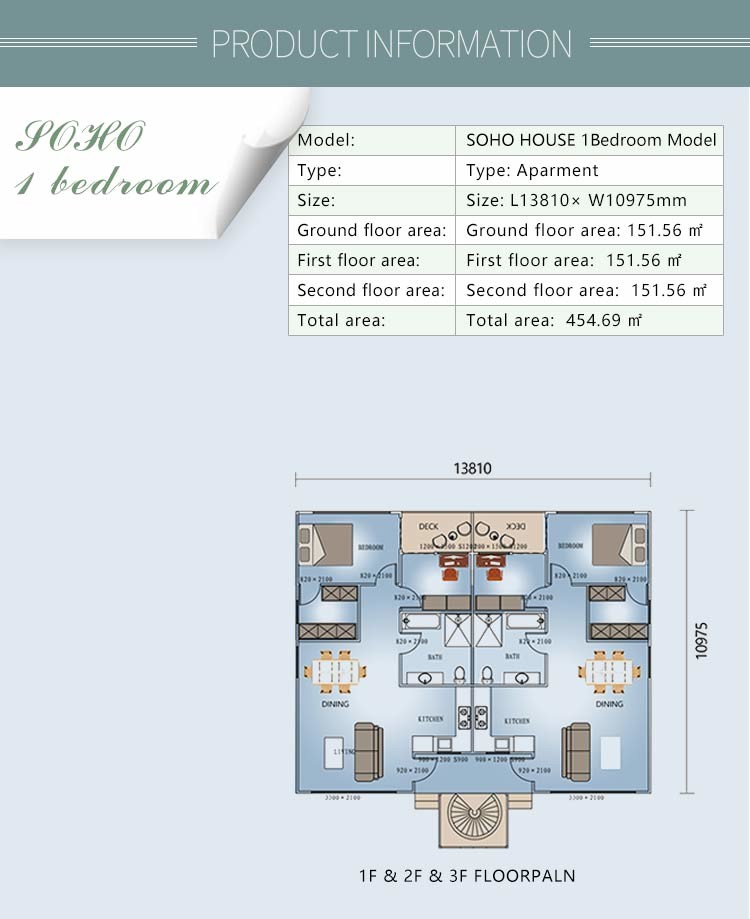 Movable Prefab Apartment Buildings Light Steel Frame House Kits