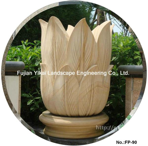 Garden Stone Flower Pot, Stone Carved Planter, Marble Granite Flower Pot (YKFP
