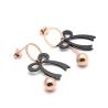 Buy cheap Rose Gold Plated Plain Ribbon Bow Tassel Stud Earrings Women Fashion Jewelry , from wholesalers