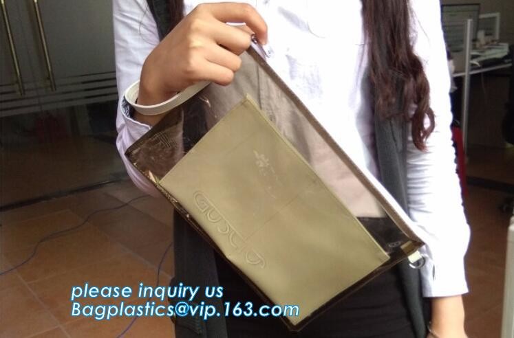 Plastic Bag OEM Custom PVC Loop Handle Image Printed Plastic Shopping Bag,Promotional Clear Waterproof Plastic Cosmetic