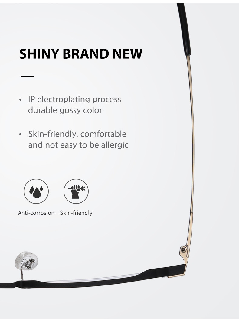 Men Titanium Frame Glasses , OEM Transparent Half Frame Glasses