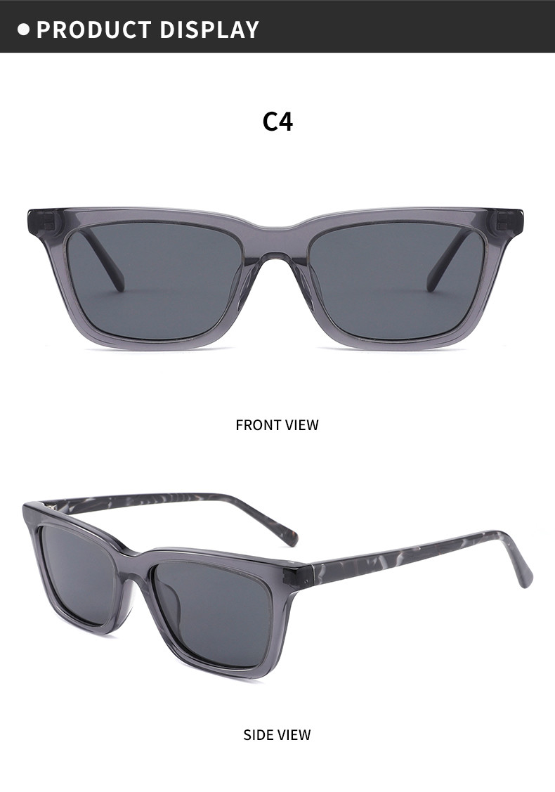 Rectangular Classic Acetate Sunglasses Daily Polarized Aviator Sunglasses