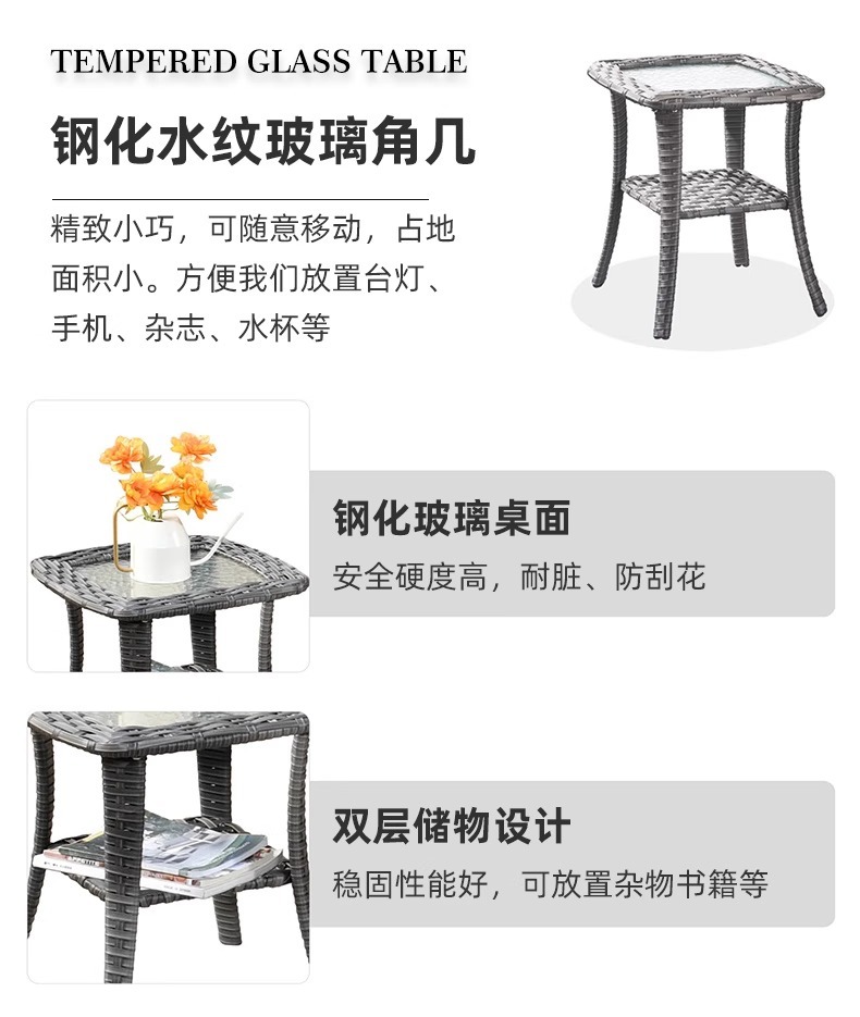 "Outdoor Sofa Furniture, Patio Wicker Rattan Garden Set, Waterproof and Sunproof Terrace Lounge Chair, Nordic-style Garden."