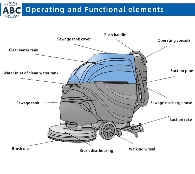 High Efficiency Commercial Electric Walk Behind Ceramic Tile Floor Scrubber Cleaning Machine