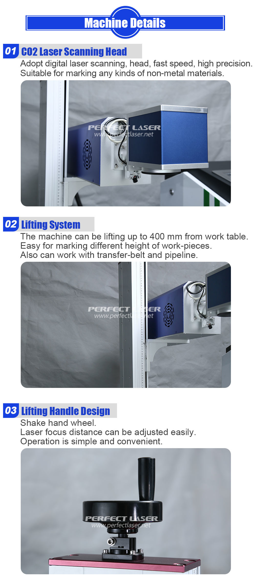30w 50w 60w Co2 Laser Marking Machine Floor Type
