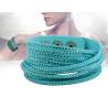 Buy cheap Multi strands double wrap leather velvet bracelet dot studs leather bracelet from wholesalers