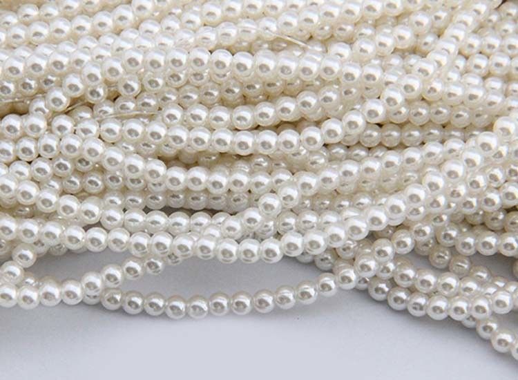Whtie Color 3mm -30mm Round ABS Plastic Bead Imitation Pearls Strand