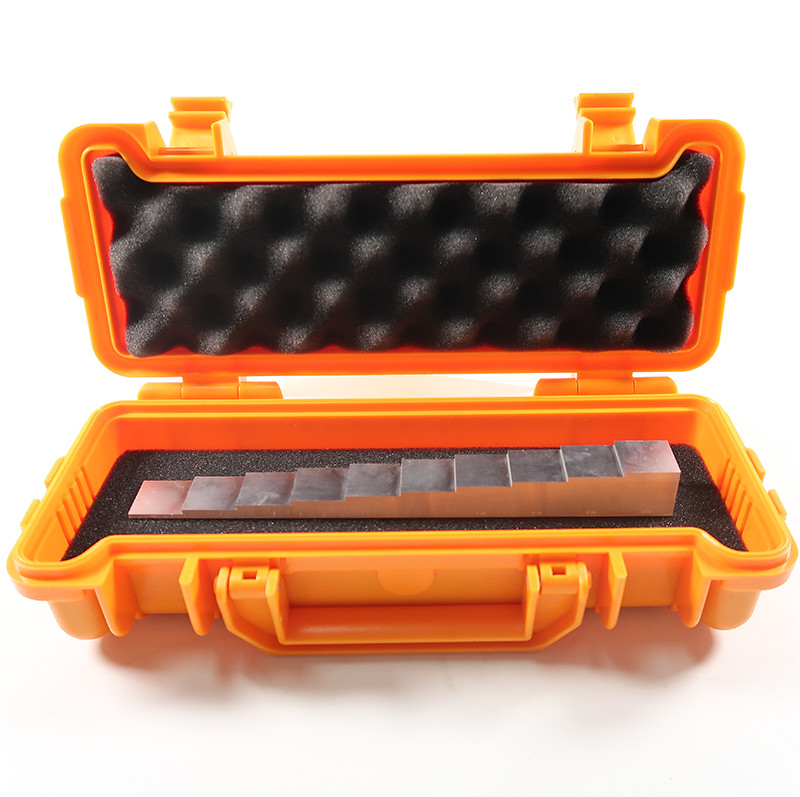 10-step wedge test block with orange case 2-20mm calibration 6063 aluminum
