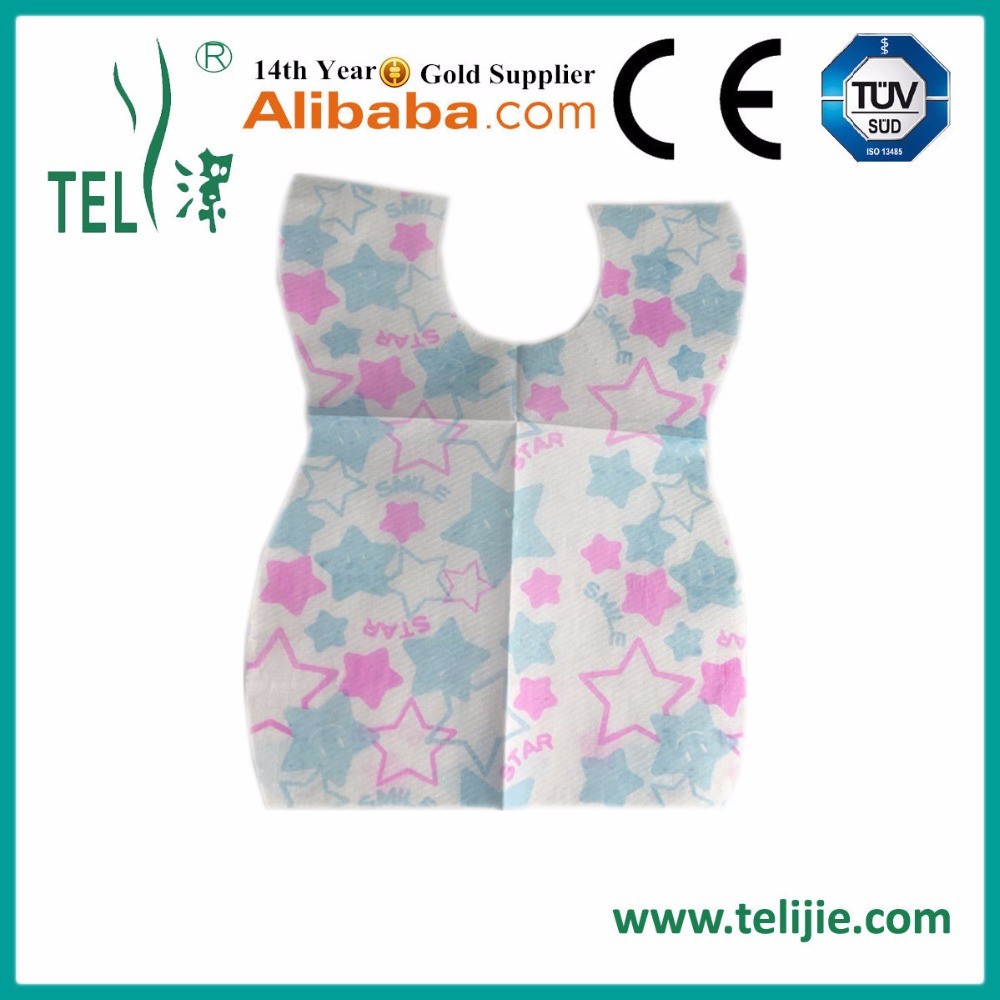 Cute Waterproof 24.5*34.5cm Disposable Baby Bibs