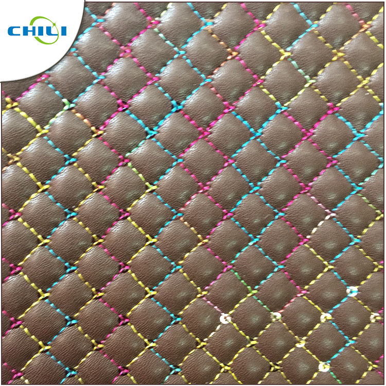 Made In China Coated Waterproof Fancy Faux Embroidered shoe Leather