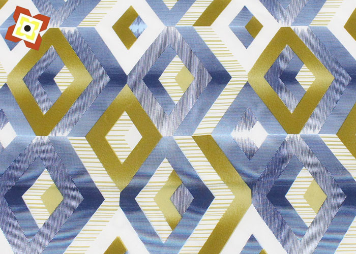 Gold Powder Dispersed Warp Knitted Printed Fabric 100% Polyester