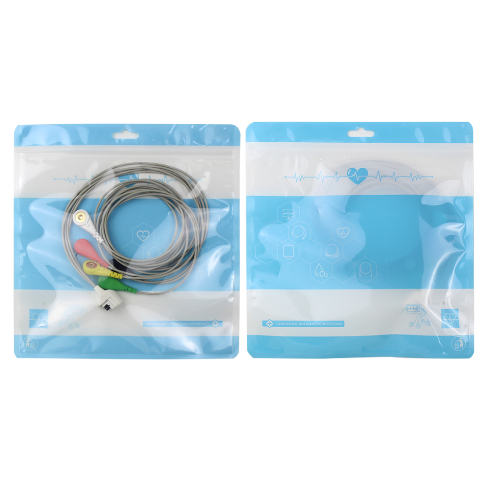 Mortala H3 ECG Holter Cable 5 Lead Snap AHA Holter Lead Wires Medical Materials