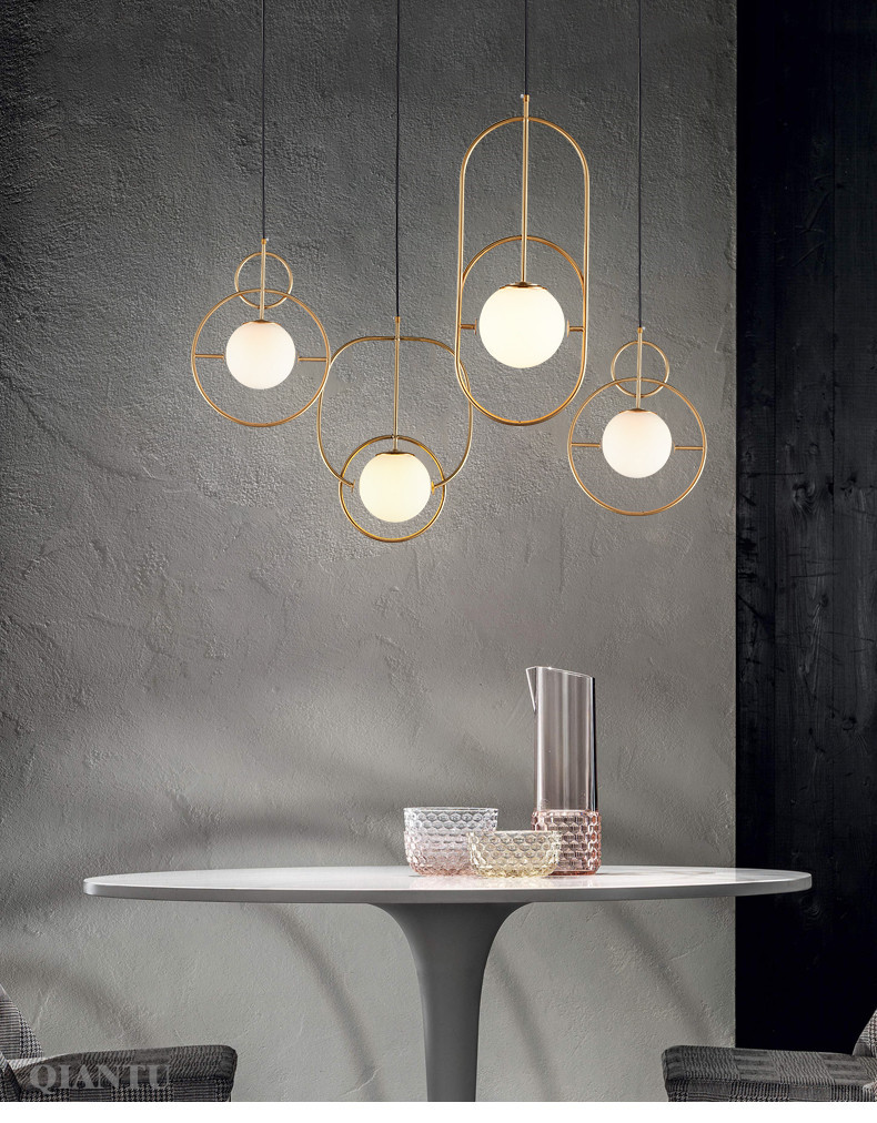 Modern Round Glass Ball Chandelier for Living Room Bedroom Cafe Lilac Loop Chandelier(WH-MI-331)