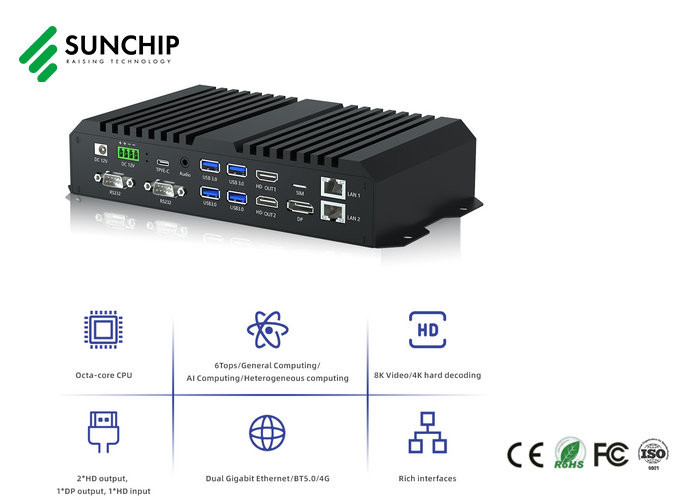Sunchip RK3588 Android 12.0 AI NPU 6.0tops Media Player Intelligent Industrial Edge Computing Device