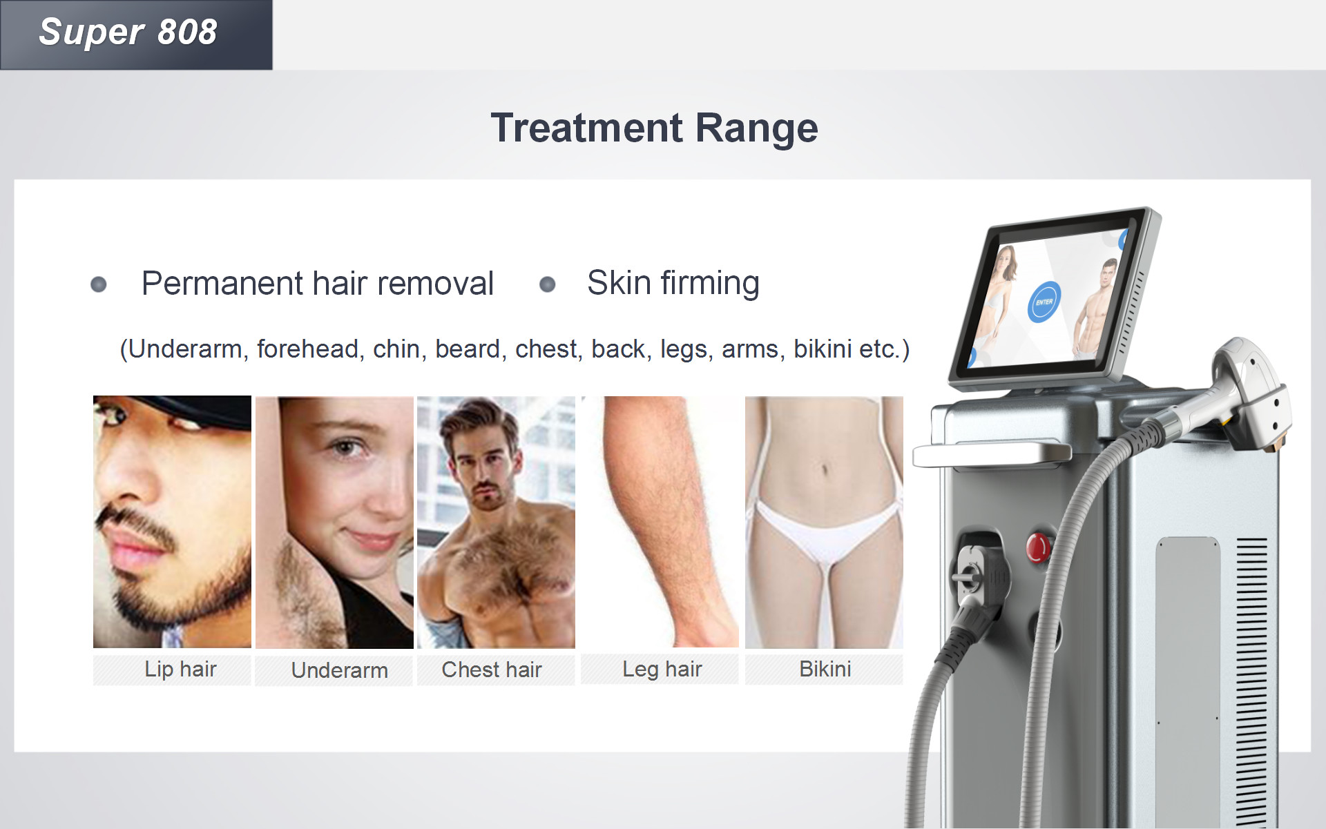 Pain Free 800W Diode Laser Hair Removal Machine 500W