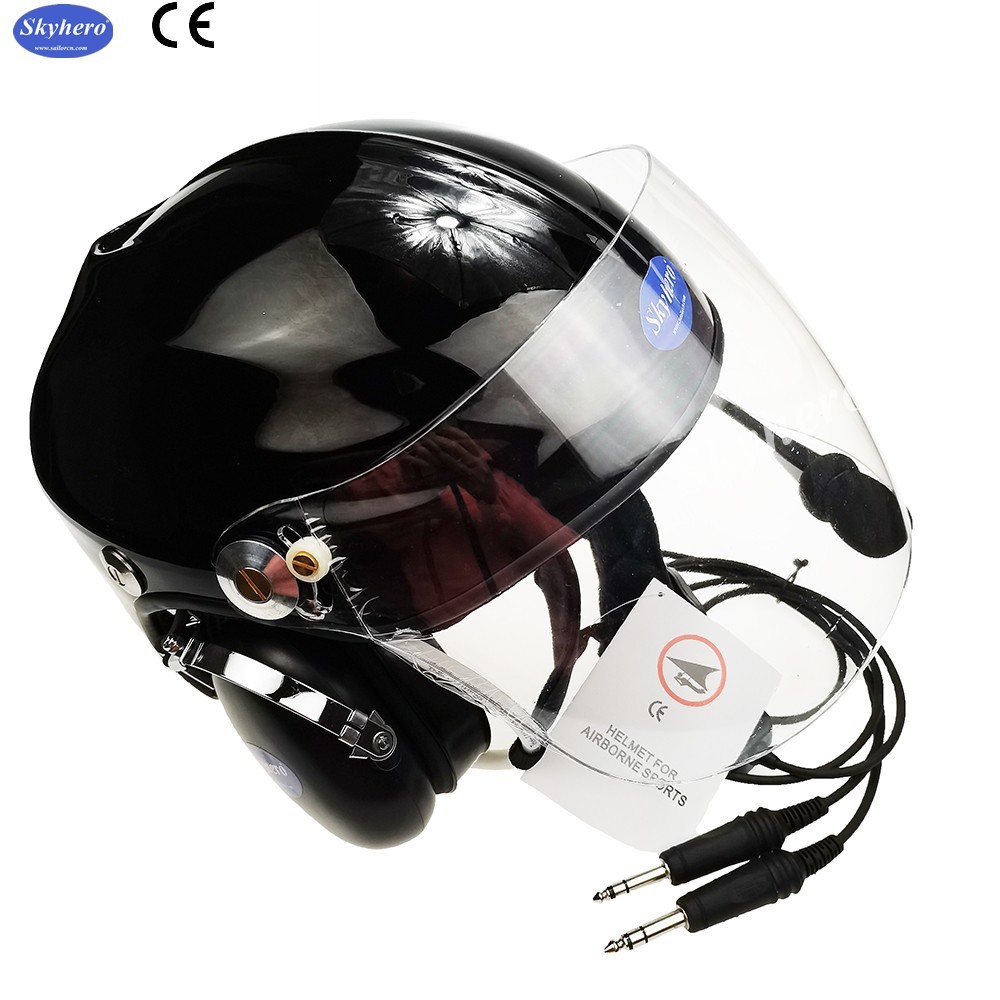 CE certificated Aviation helmet high quality aircraft helmet black color flight helmet 4 size