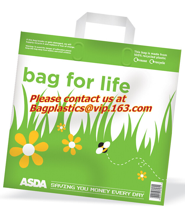 Custom logo HDPE / LDPE patch handle die cut plastic shopping bag for carrying bread,Die Cut Handle Shopping Bag bagease