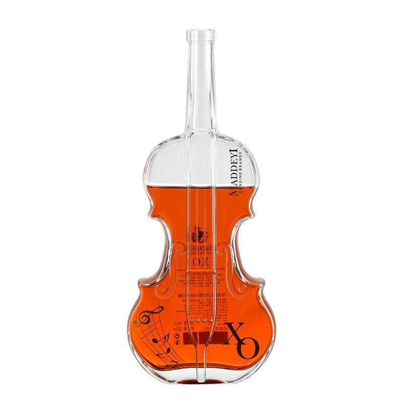 350ml 500ml 750ml 1000ml Guitar Shape Glass Bottles With Gold Lid For Whiskey Liquor