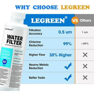 LEGREEN 4204490 Water Filter Replacement Manual Power Source 6 Months Filter