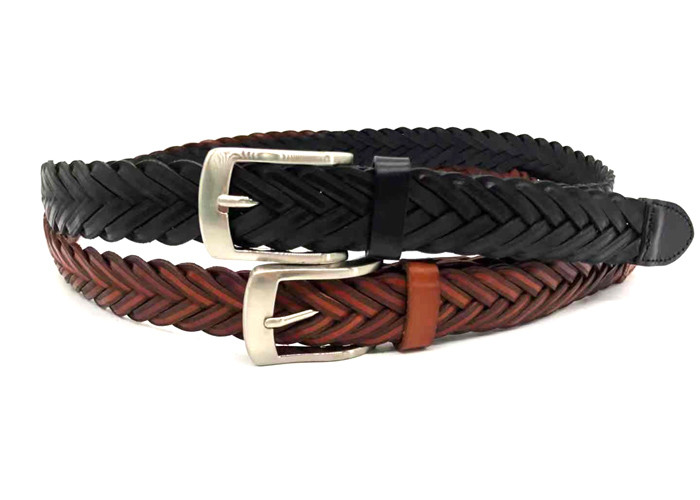 Woven Braided Cowhide Belts For Mens Casual Leather Belt