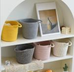 Decorative Custom Woven Cotton Rope Candy Storage Fabric Container Wholesale Spa