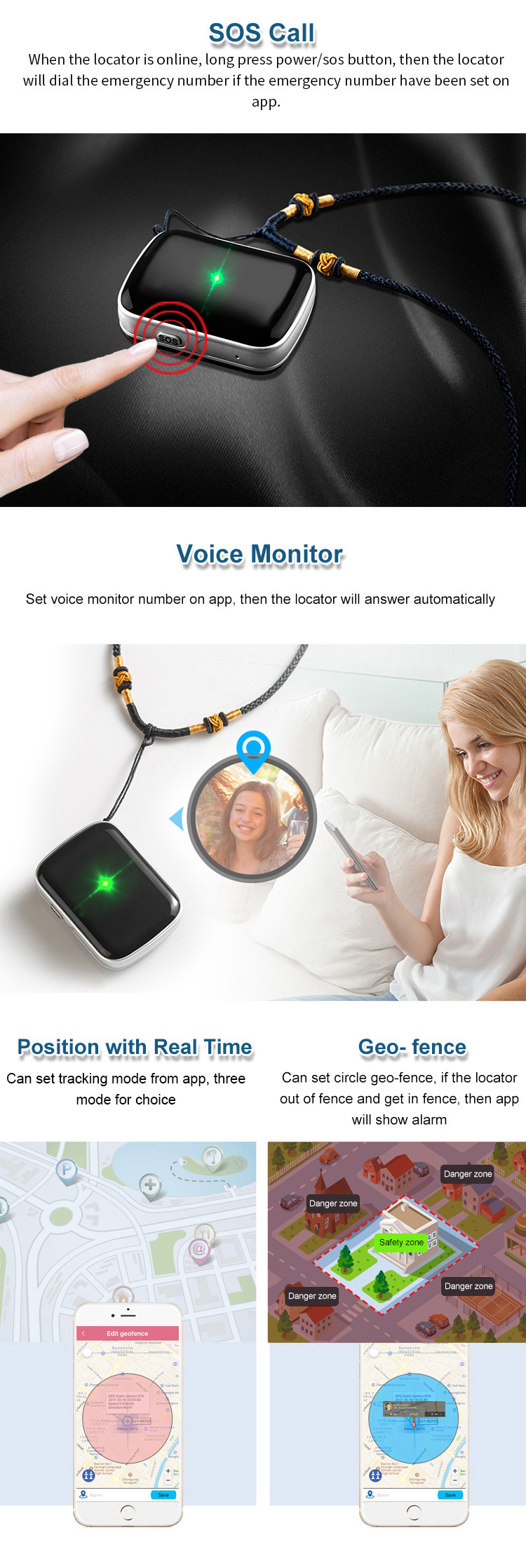 1000M Accuracy Friend Locator Miniature Gps Tracker 1575.42MHz