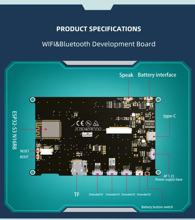 5.0 Inch IPS 800*480 OEM HMI Display Operating Display With Resistor Touch Resolution