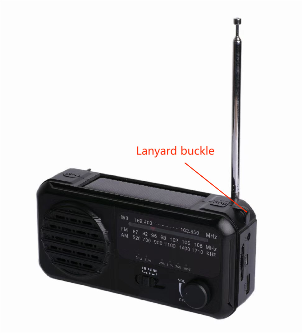 Black Emergency Solar Hand Crank Radio Eco Friendly Dynamo Torch LED