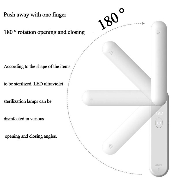 Hot sale portable Hand held UV led light USB charging ultraviolet disinfection lamp