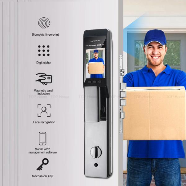 Quality 3D Face Biometric Smart Front Door Locks Code Keyless Unlock Tuya Security Home Lock for sale