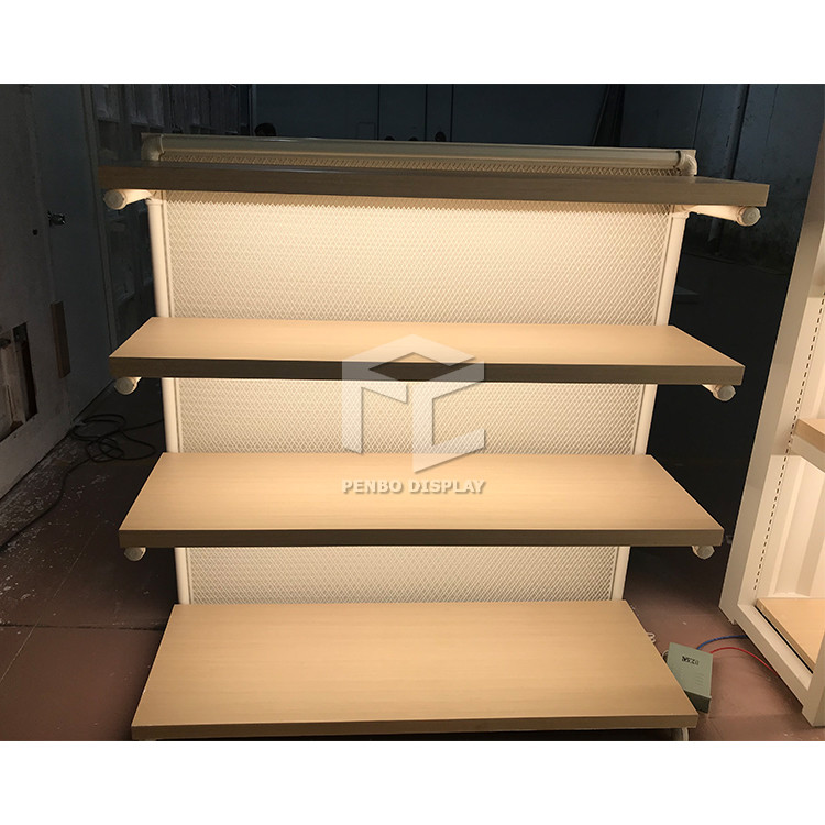 Modern Shoe Display Racks Electroplate Interior Layout Design Shoe Shop Fittings
