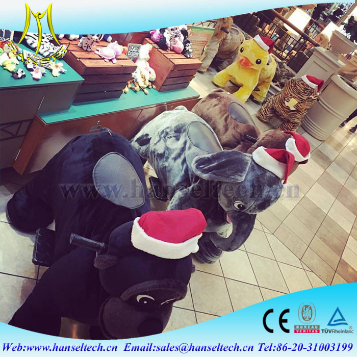 Hansel motorized plush animals and amusement electric kiddie rides for shopping mall