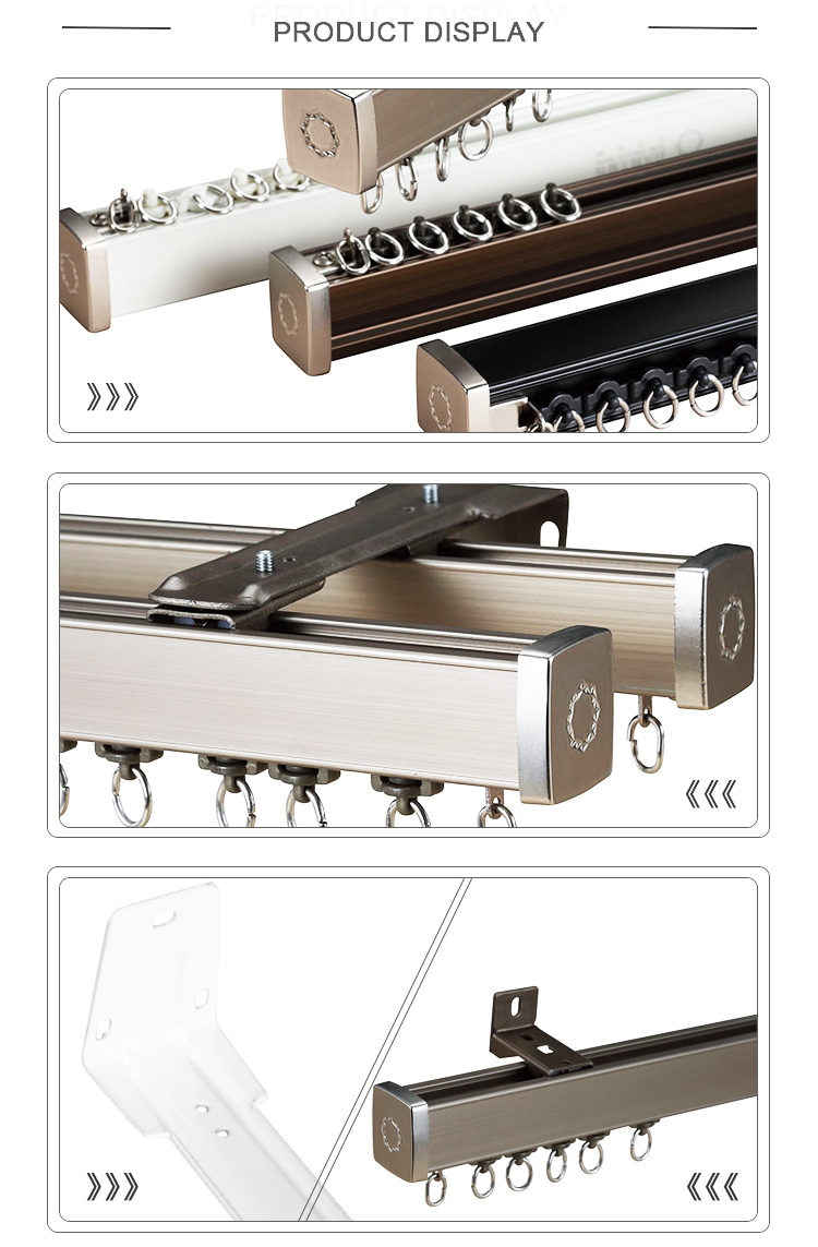 Ceiling Mounted Heavy Duty Aluminium Curtain Track For Home Decoration