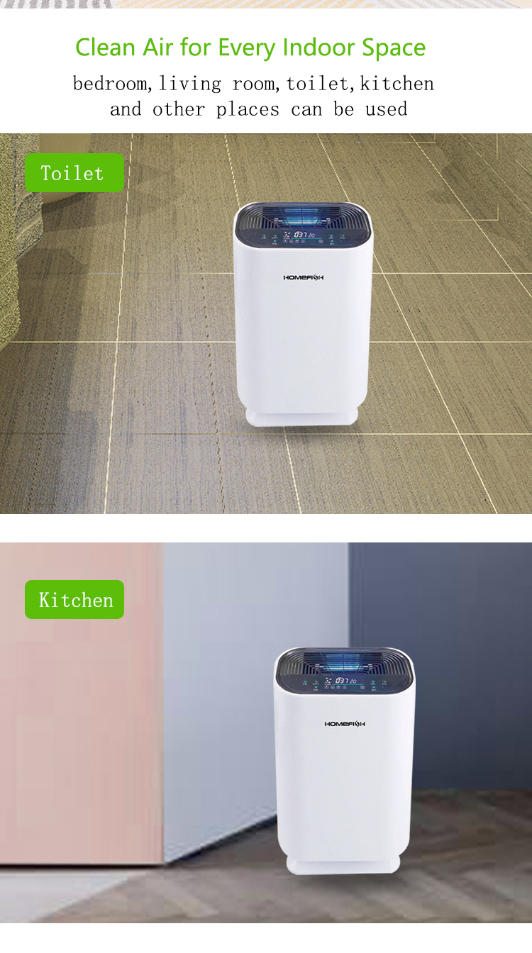 Homefish UV Air Purifier 180m3/H Ion Air Filter OEM ODM