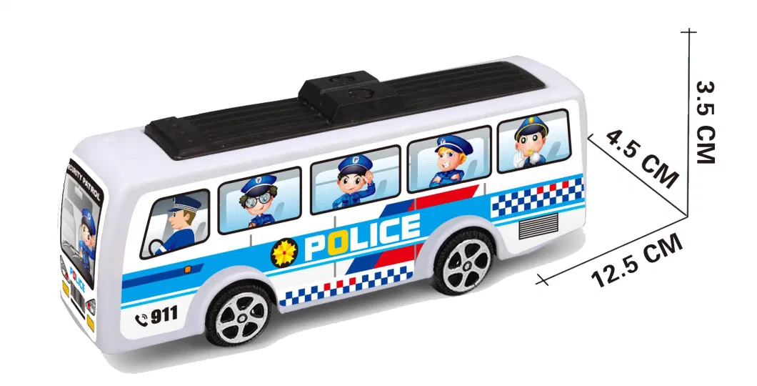 Children&prime;s Simulation Model of Bus Toy Car Anti-Fall Toy Friction Car Inertia Bus Toy
